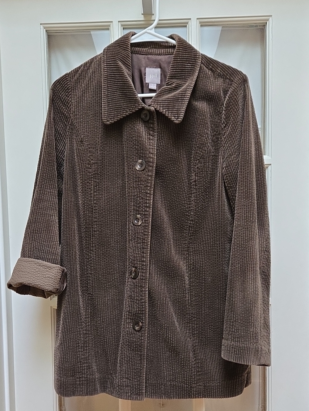 J. Jill Brown Soft Corduroy Button-Front Jacket